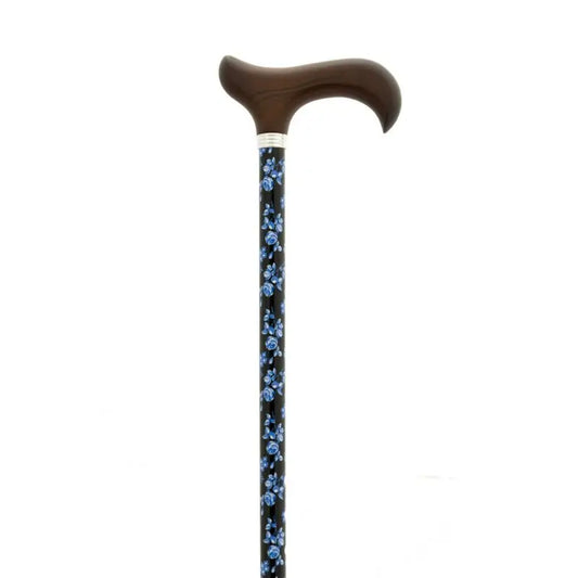 García 1880 Muletilla Extensible, Noir, Est. fleurs bleues, P en bois