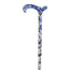 García 1880 Béquille pliante bleue avec fleurs Poing en méthacrylate bleu