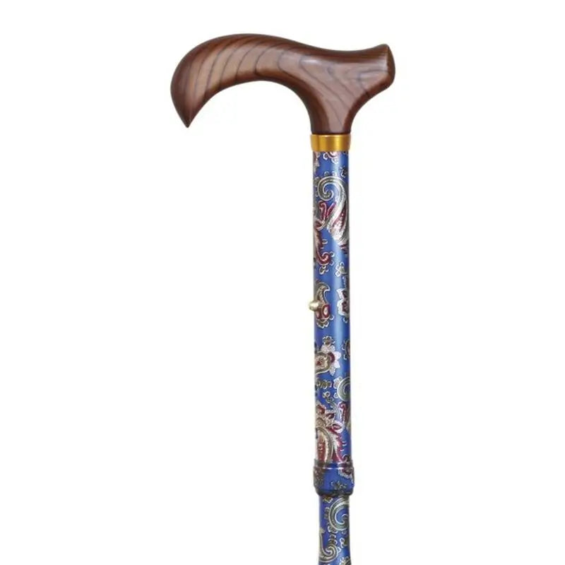 García 1880 Béquille pliante Béquille pliante Estampillée Bleu Cachemire Poing en bois