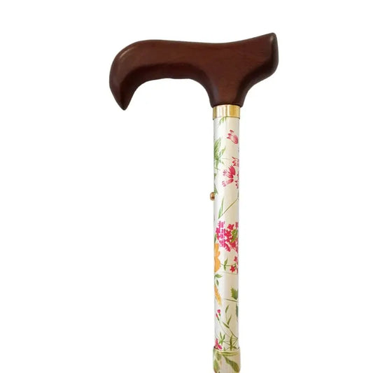 Garcia 1880 Muletilla pliable estampillée argent Fleurs en bois Poing