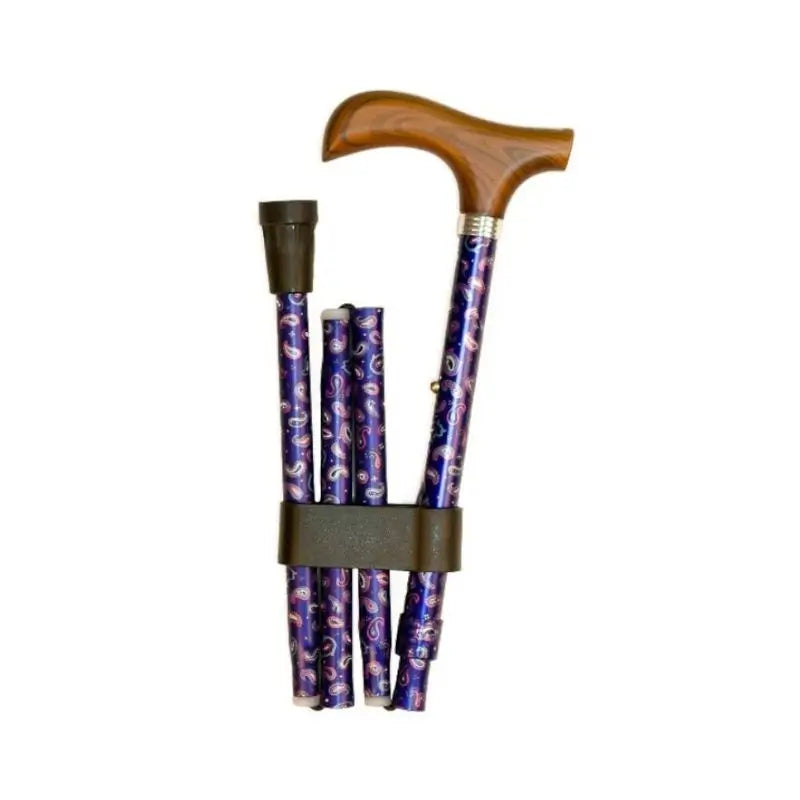 Garcia 1880 Béquille pliante, manche en bois gaufré cachemire