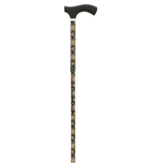 García 1880 Muletilla Plegable Plegable Flowers Fist Wooden Black