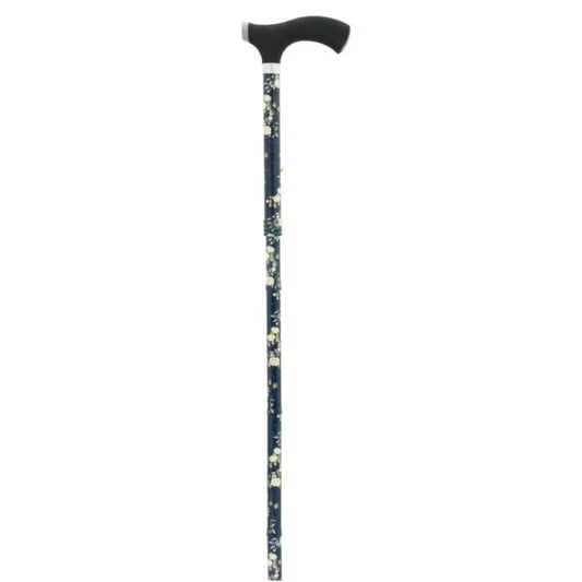 Garcia 1880 Béquille de poing pliable à toucher doux Noir, fleurs bleues