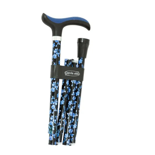 Garcia 1880 Béquille pliante Slim Blue Flowers Foldable Soft Touch Cuff
