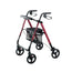 Déambulateur Garcia 1880 en aluminium avec siège réglable en hauteur (rouge)