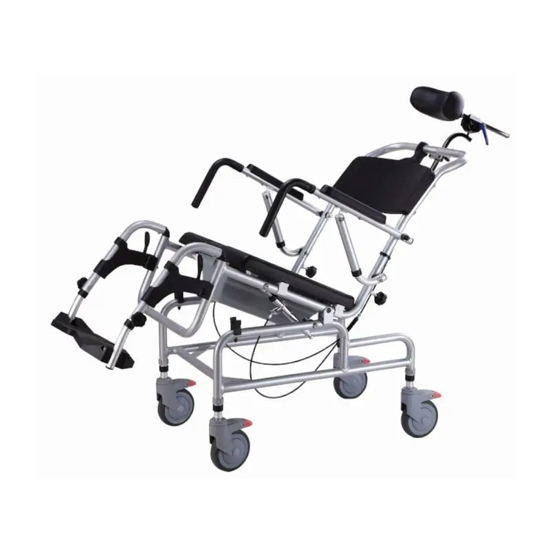 Garcia 1880 Chaise de douche inclinable avec roues et toilettes