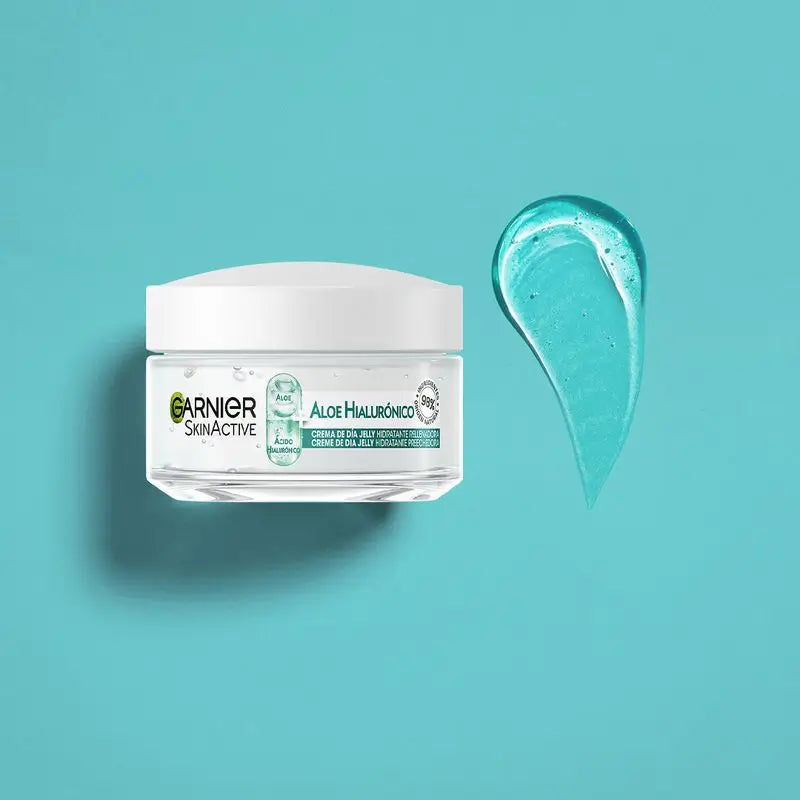 Garnier Aloe Hyaluronic Day Cream Avec Aloe Vera + Acide Hyaluronique. Hydrate intensément pendant 48 heures - Nourrit - Reconstitue.