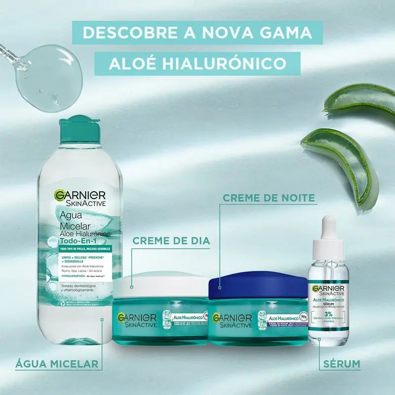 Garnier Aloe Hyaluronic Night Cream avec Acide Hyaluronique + Aloe + Argan. Hydrate pendant 48 heures, nourrit, régénère.