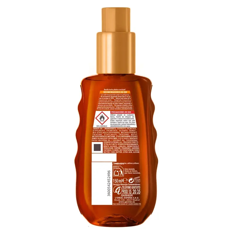 Garnier Delial Huile Bronzante Protectrice Spf 30 , 150 ml