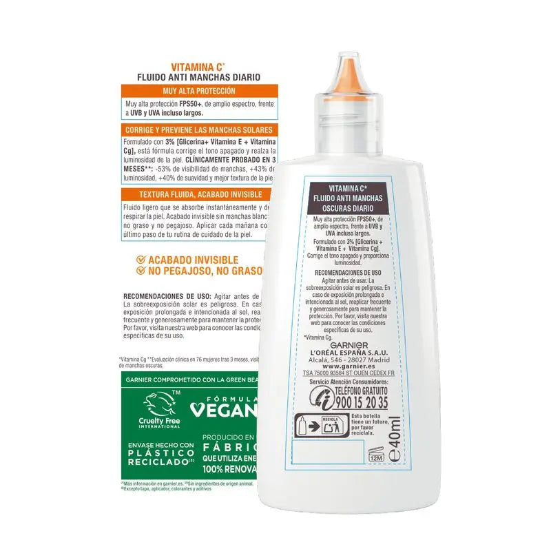Garnier Delial Super Uv Vitamin C Fps50+ Daily Anti-Dark Spot Fluid Cream