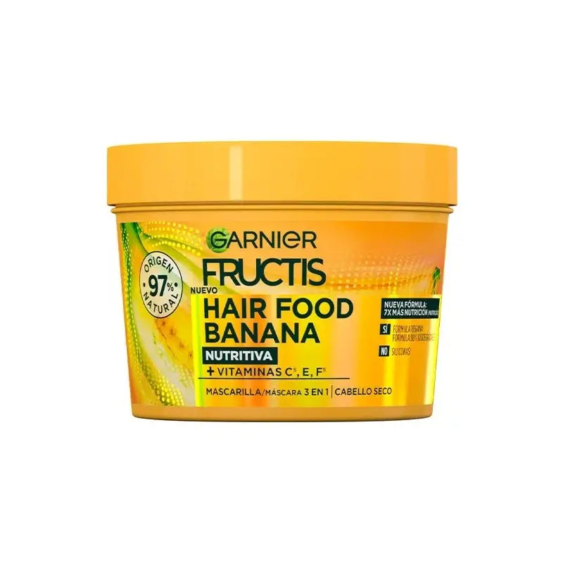 GarnierFructis Hair Food Banana 3 In 1 Nourishing Mask 400ml Pour cheveux secs