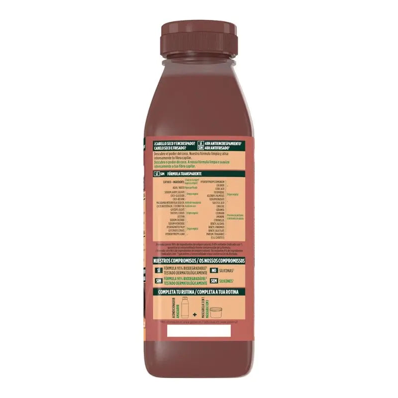 GarnierFructis Hair Food Shampooing lissant à la noix de coco 350 ml pour cheveux secs et crépus