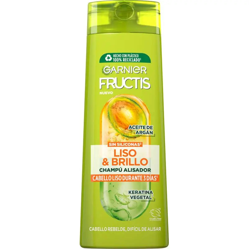 Shampooing Garnier Fructis Smooth & Shine pour cheveux raides, rebelles ou difficiles à lisser 380 ml