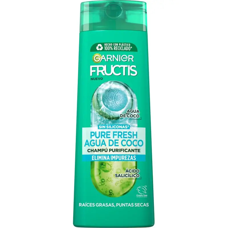Garnier Fructis Pure Fresh Coconut Water Shampooing Normal Hair, With Oily Roots and Dry Ends 380 Ml
