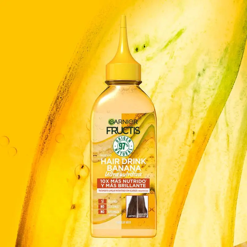 Garnier Fructis Hair Drink Banana Ultra Nourishing Lellar Treatment. Cheveux 10X plus nourris et plus brillants, 200 ml