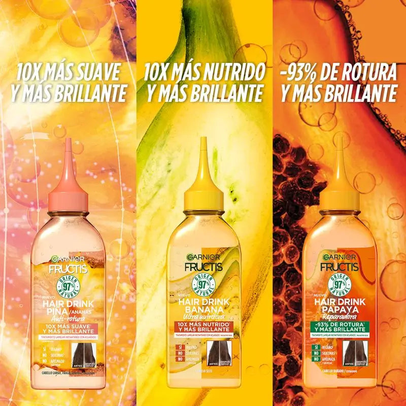 Garnier Fructis Hair Drink Banana Ultra Nourishing Lellar Treatment. Cheveux 10X plus nourris et plus brillants, 200 ml
