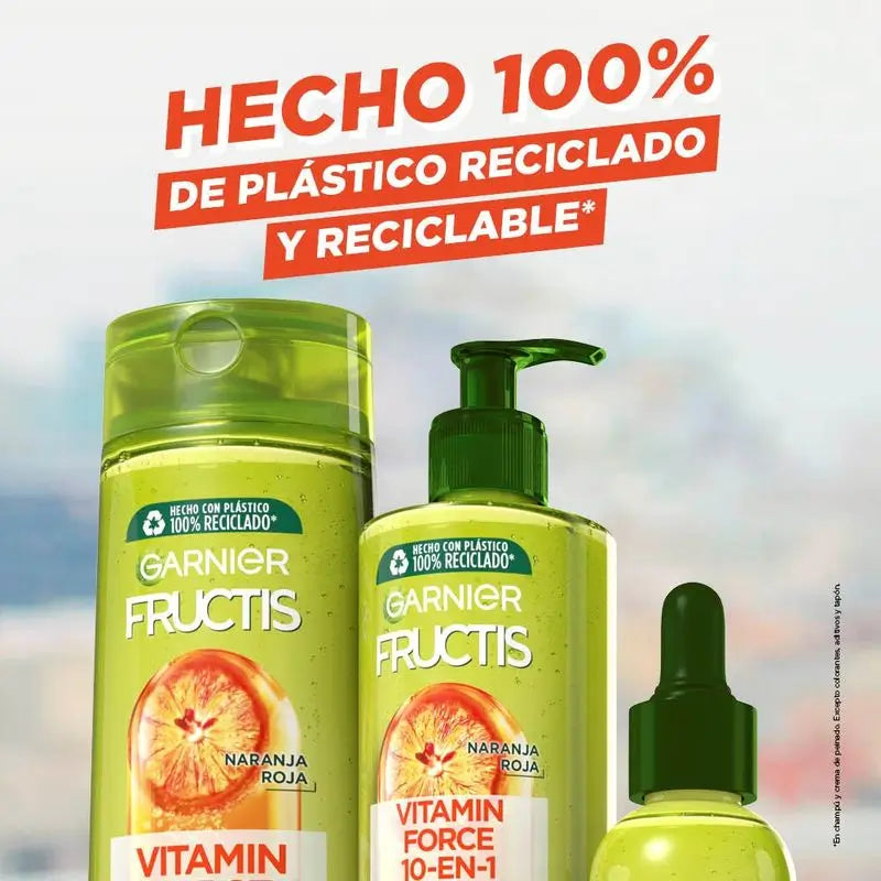 Garnier Fructis Vitamin Force Shampooing à l'orange rouge, à la vitamine C et à la biotine pour les cheveux ayant tendance à tomber - 380 ml