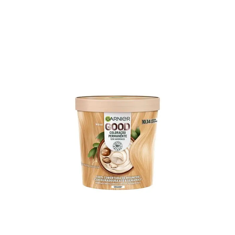 Garnier Good Coloration Permanente Sans ammoniaque, 90% d'origine naturelle Teinte 10.14 Blond Camomille.