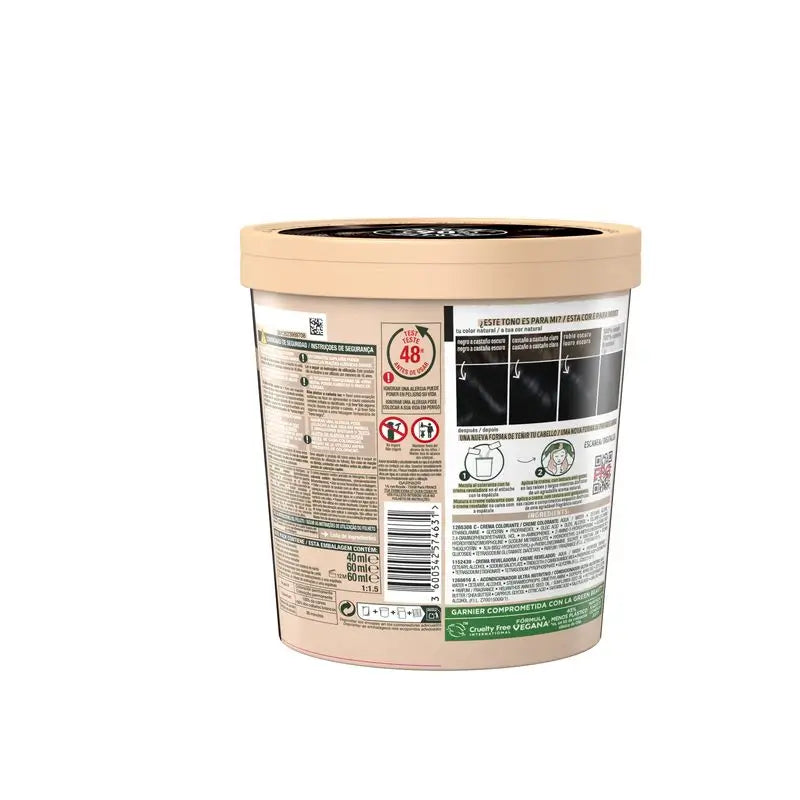 Garnier Good Coloration Permanente Sans ammoniaque, 90% d'origine naturelle Teinte 1.10 Midnight Illusion