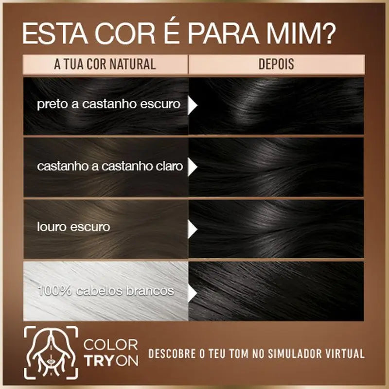 Garnier Good Coloration permanente sans ammoniaque, 90% d'origine naturelle Teinte 2.0 Truffle Black.