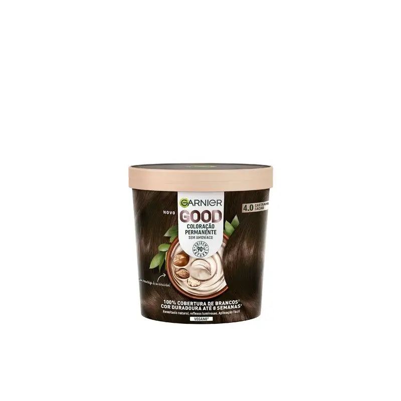 Garnier Good Permanent Colouring Sans ammoniaque, 90% d'origine naturelle Teinte 4.0 Cocoa Brown.