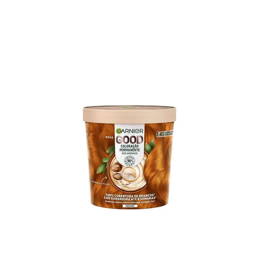 Garnier Good Permanent Colouring Sans ammoniaque, 90% d'origine naturelle Teinte 7.43 Turmeric Copper.