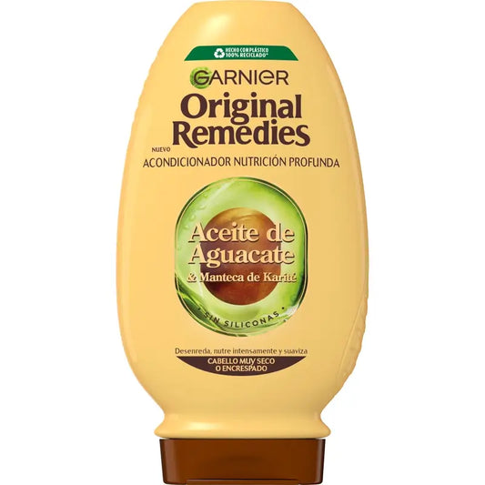 Garnier Original Remedies Après-shampooing à l'huile d'avocat et au beurre de karité pour cheveux crépus et indisciplinés 250ml