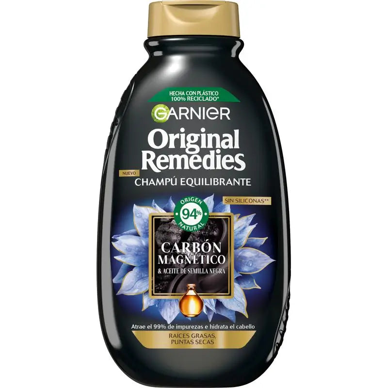 Shampooing équilibrant au charbon magnétique Garnier Original Remedies