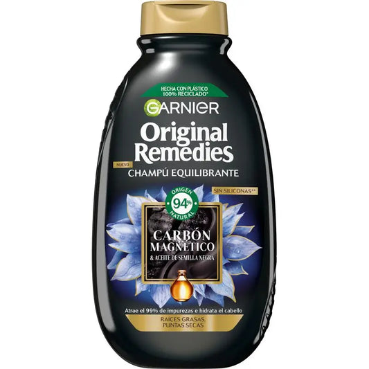 Shampooing équilibrant au charbon magnétique Garnier Original Remedies