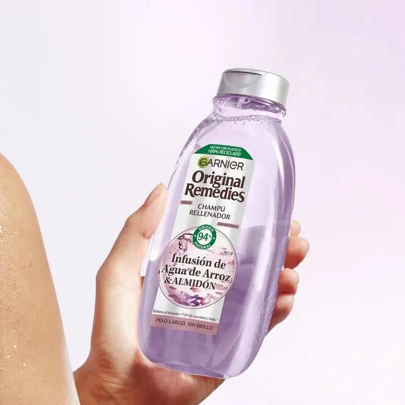 Garnier Original Remedies Rice Water Infused Replenishing Shampoo pour des cheveux longs et sans éclat