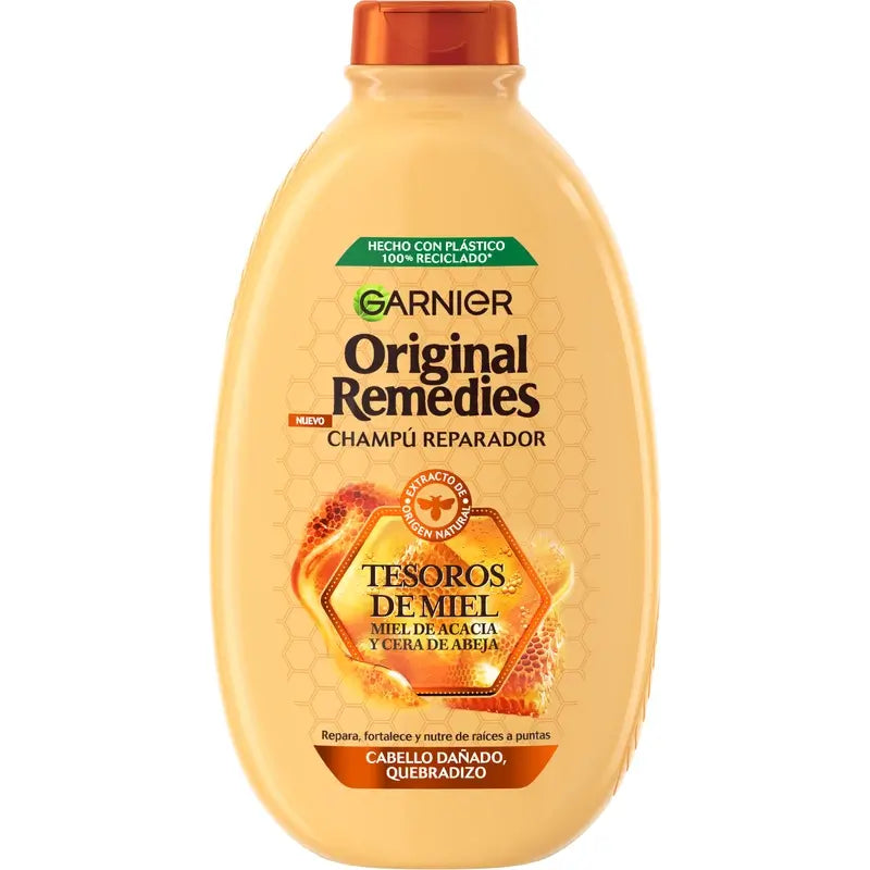 Garnier Original Remedies Honey Treasures Shampooing réparateur pour cheveux secs et cassants 600 ml