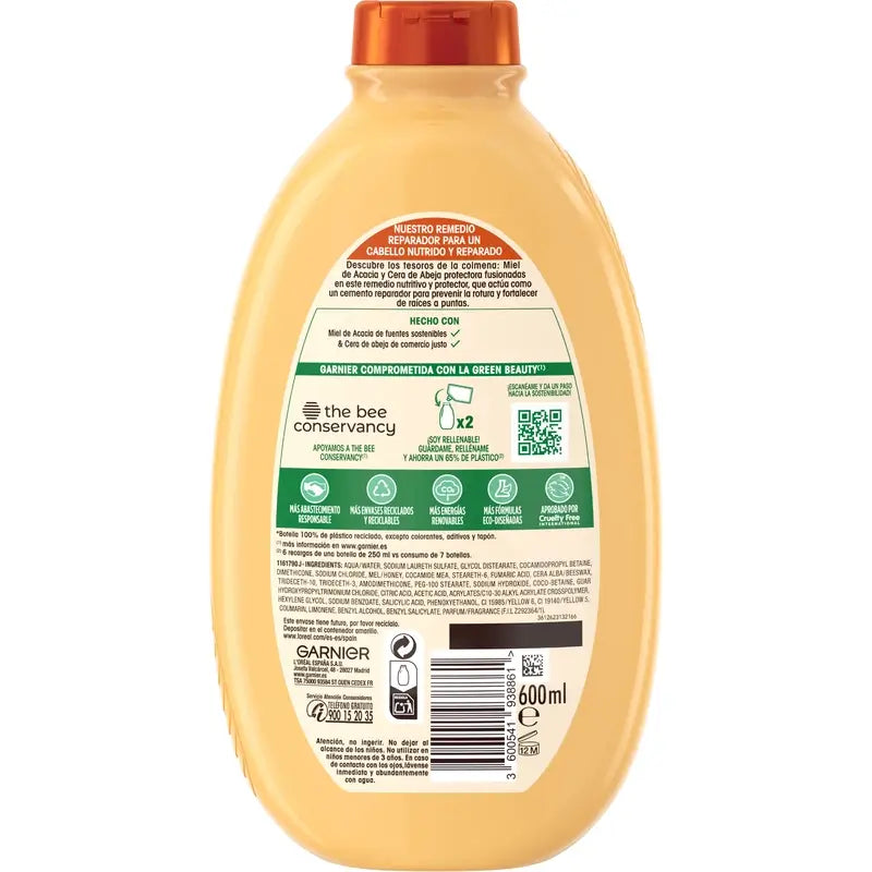 Garnier Original Remedies Honey Treasures Shampooing réparateur pour cheveux secs et cassants 600 ml