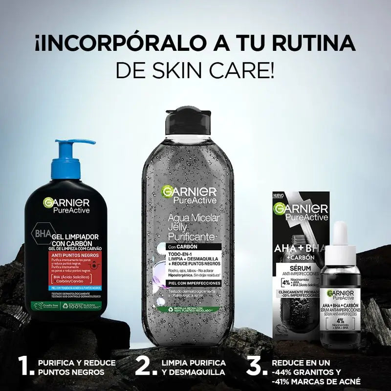 Garnier Pure Active Anti Blackhead Cleansing Gel With Charcoal And Salicylic Acid Purifie les pores et réduit les points noirs