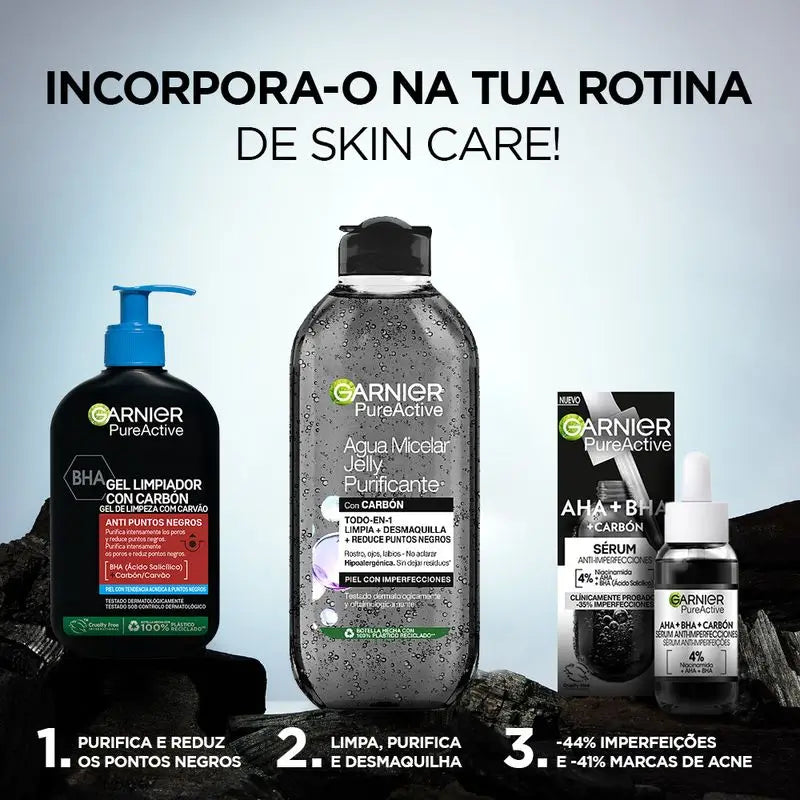 Garnier Pure Active Anti Blackhead Cleansing Gel With Charcoal And Salicylic Acid Purifie les pores et réduit les points noirs