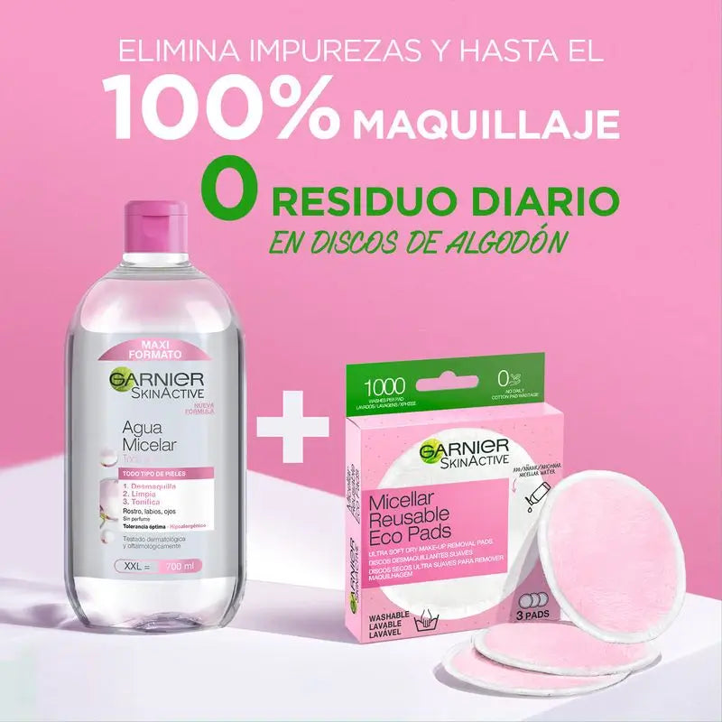 Disques démaquillants réutilisables en microfibre Garnier Skin Active