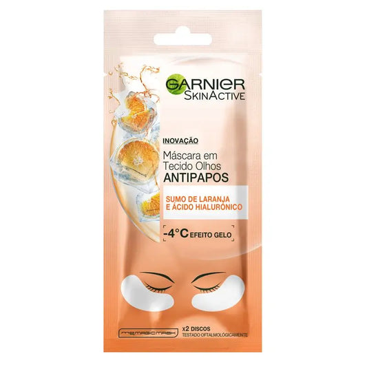 Garnier Skin Active Mask Tissue Eye Contour Anti-Fatigue & Anti-Cernes Avec Acide Hyaluronique et Extrait d'Orange
