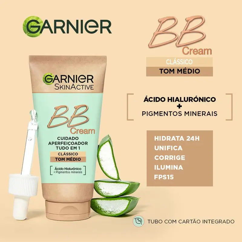 Garnier Skinactive Bb Cream Classic Medium Tone. Hydratant Tout-en-Un Avec Couleur Spf15, 50Ml