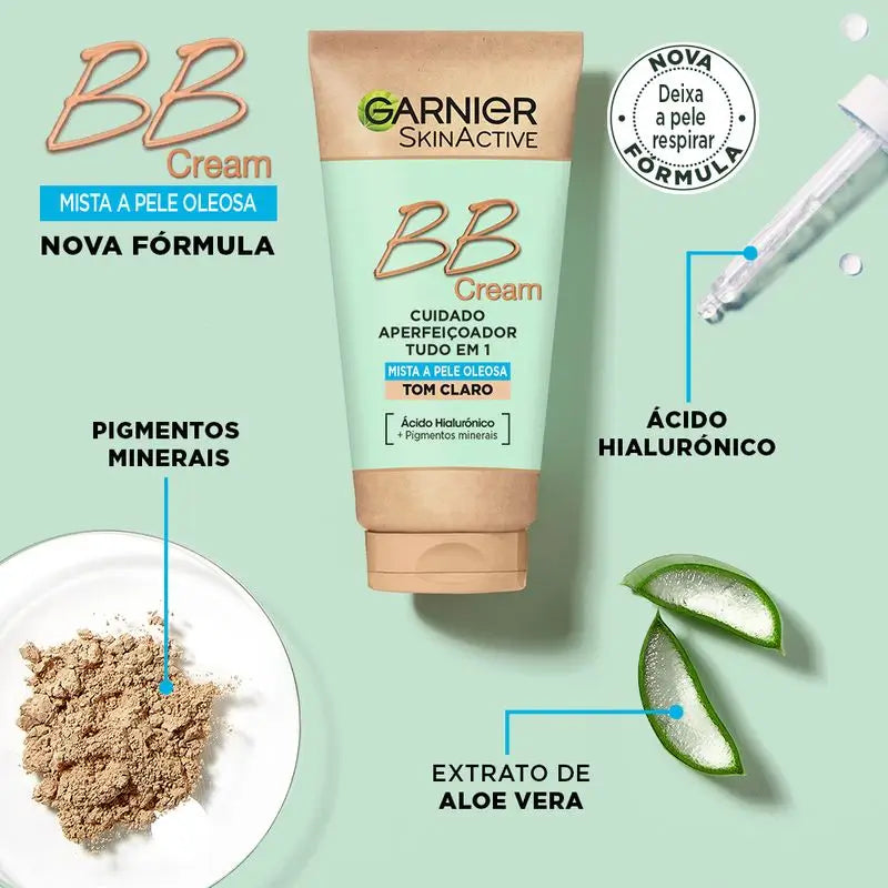 Garnier Skinactive Mattifying Bb Cream For Combination To Oily Skin Light Tone. Hydratant tout-en-un avec couleur Spf 25, 50 ml