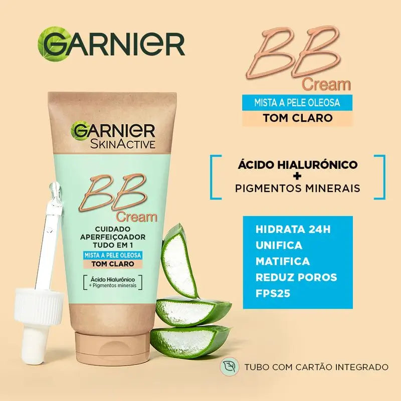 Garnier Skinactive Mattifying Bb Cream For Combination To Oily Skin Light Tone. Hydratant tout-en-un avec couleur Spf 25, 50 ml