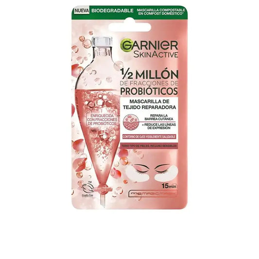 Garnier Tissue Mask Masque réparateur pour le contour des yeux avec 1/2 million de fractions probiotiques réduit les rides d'expression