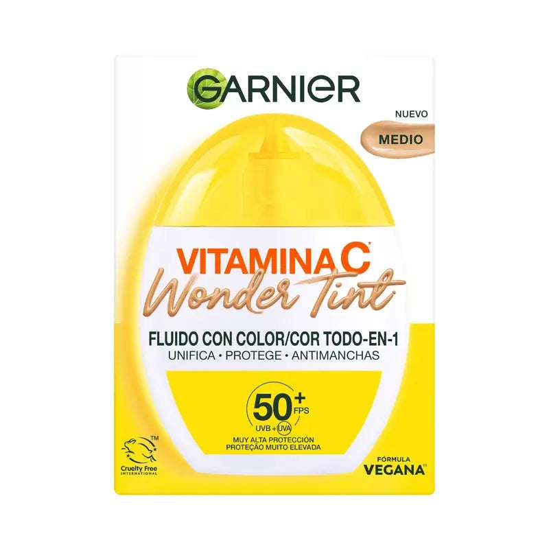 Garnier Uv Daily Protection Vitamin C Wonder Tint Spf50+, Medium Tone , 40 ml