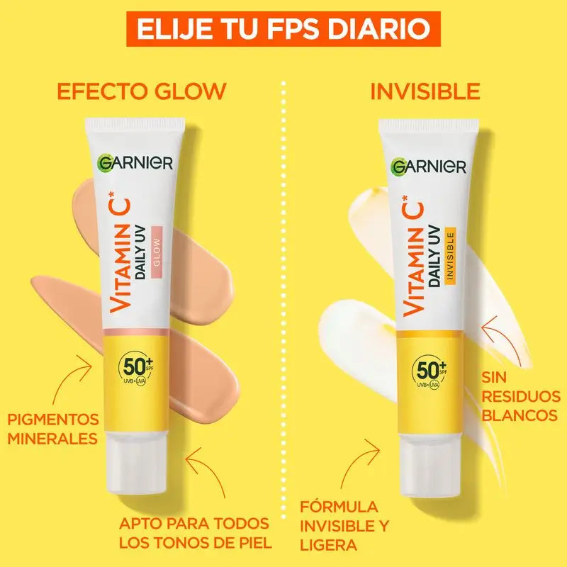 Garnier Vitamine C Invisible Anti-Uv Fluide Quotidien Anti-Taches Fps50+, 40 Ml