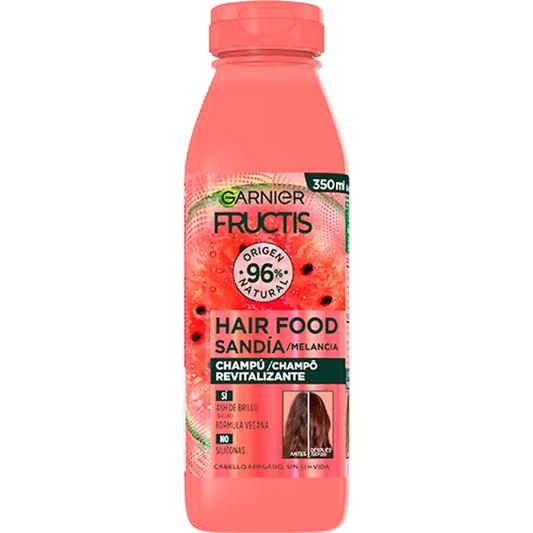 GarnierFructis Hair Food Shampooing revitalisant à la pastèque pour les cheveux ternes et sans vie 350 ml