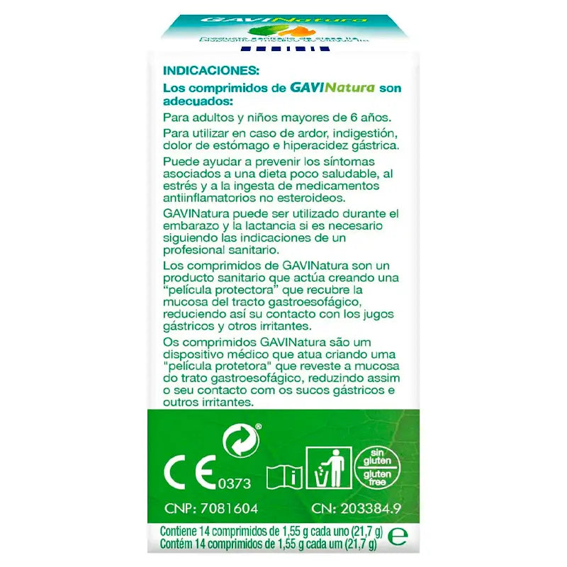 Gavinatura Soulagement de l'indigestion et des brûlures d'estomac, 14 comprimés