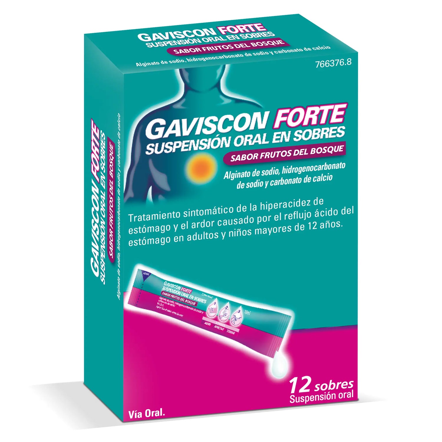 Gaviscon Forte Suspension Orale Fruits de la Forêt, 12 sachets