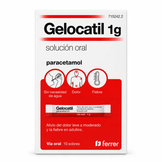 Gelocatil 1g Solution buvable, 10 Sachets