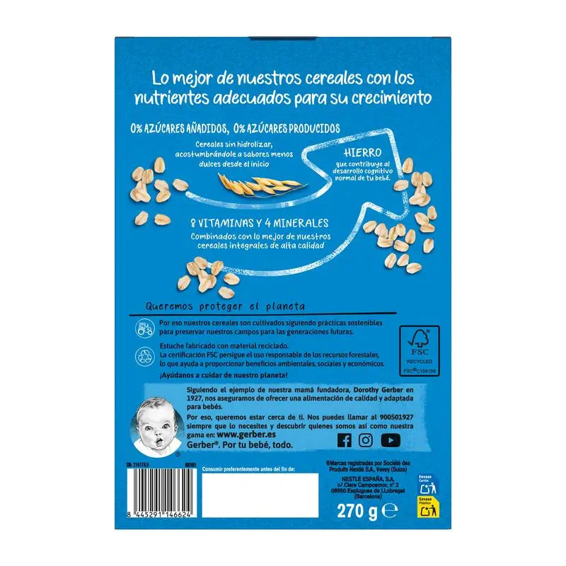 Gerber Multicéréales 0 % biscuit, 270 g