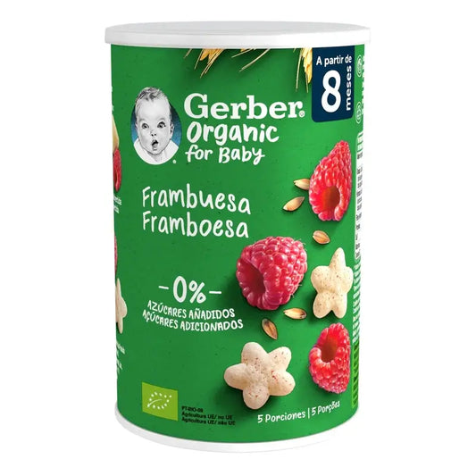 Gerber Puff Puff Organic Cereal & Raspberry Snack, 35 g