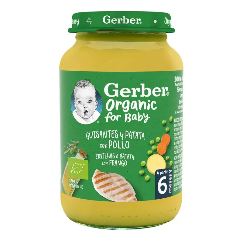 Gerber Organic Pois Pomme de Terre Poulet, 190 g