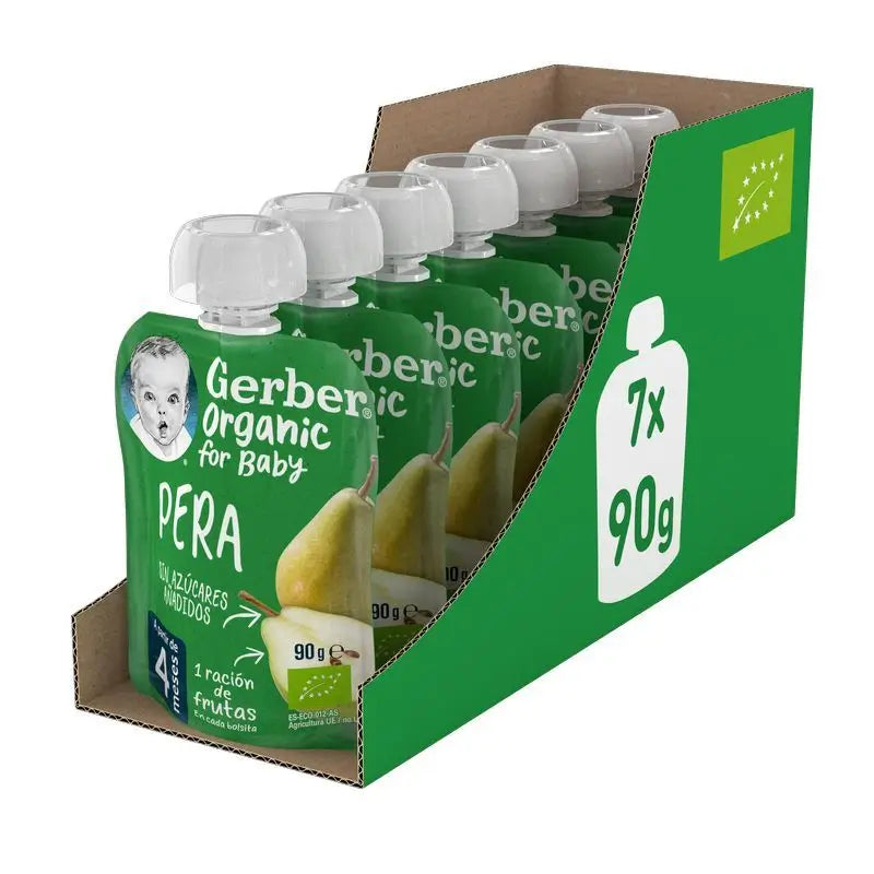 GERBER Sachets de Poire Bio, 90g x 7 unités